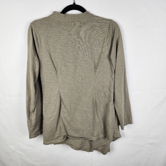 Soft Surroundings Women's Small Easy Does It Faux Wrap Long Sleeve Shirt - Picture 3 of 7